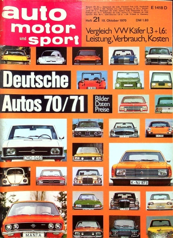 Deckblatt Auto Motor und Sport (21/1970)